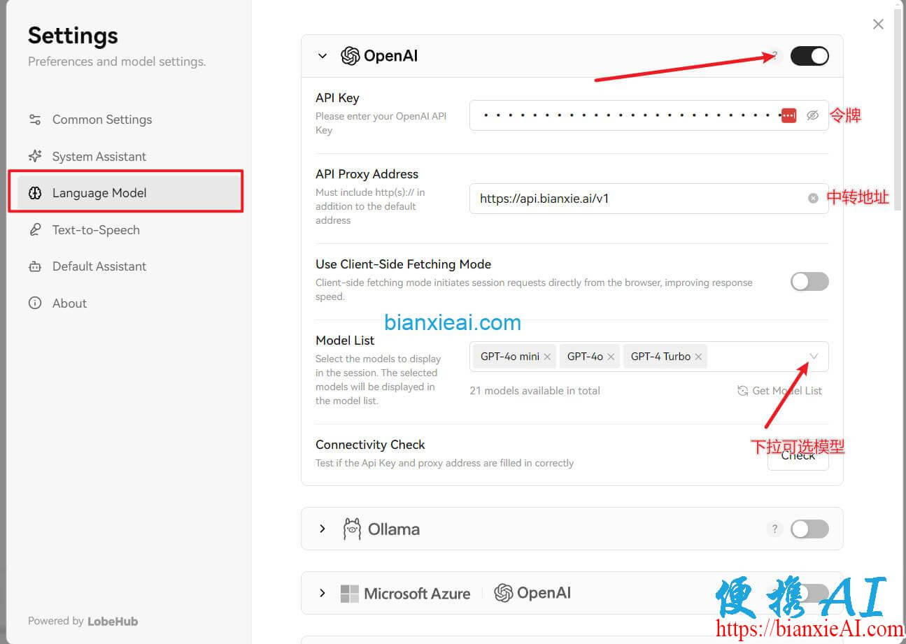 LobeChat OpenAI API设置教程